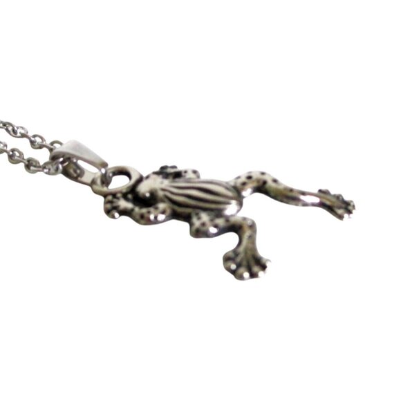 New Frog Pendant Necklace On 20" Stainless Chain Amphibian Unisex Jewelry Gift - Picture 4 of 5